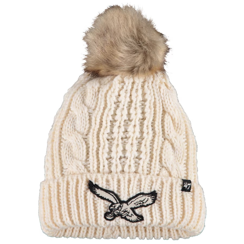 Women's Philadelphia Eagles '47 Cream Historic Logo Meeko Cuffed Knit Hat